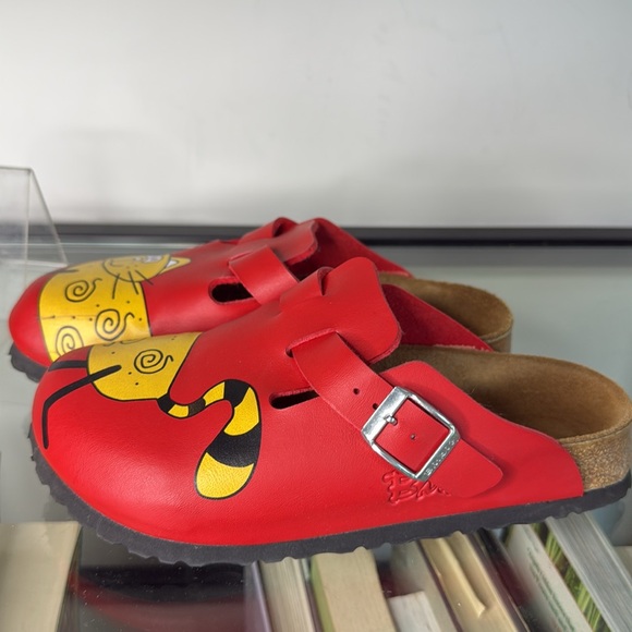 Birkenstock Birki’s Woodby Red Bridget Cat Clogs size 3.5 - Picture 3 of 9